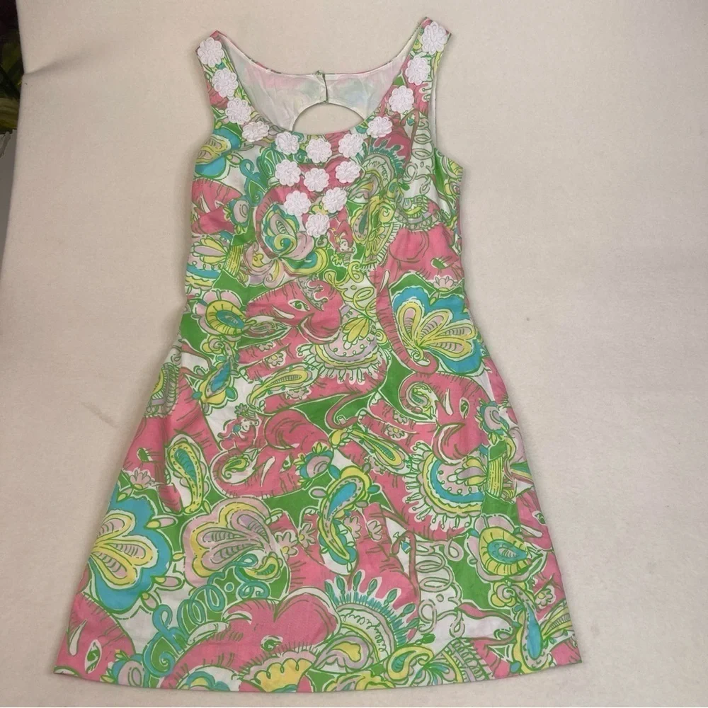 Lilly Pulitzer Nina Shift Dress Chin Chin Size 4 SIRENS - Picture 3 of 13